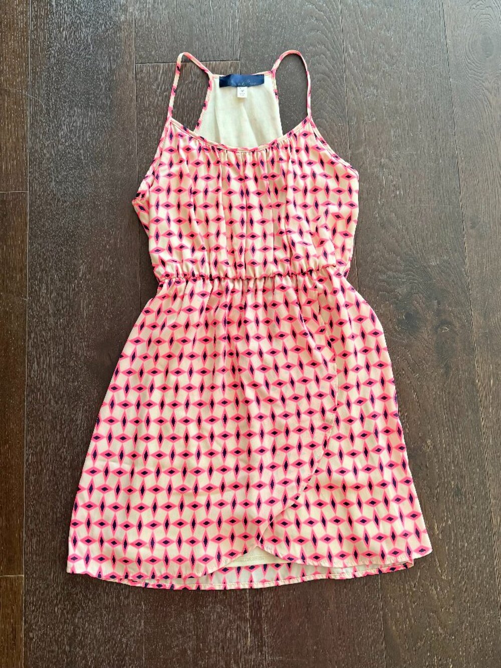 Pink & Navy Geometric Print Mini Dress